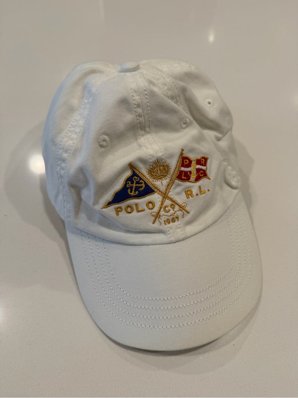 Vintage Polo Ralph Lauren Cross Flags Strap Back Hat